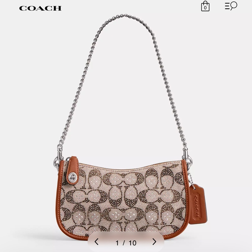 Coach Swinger 20 In Crystal Signature Jacquard